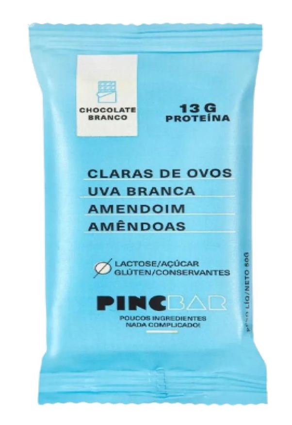Barra Kit de Proteína Pincbar Chocolate Branco Sem Açúcar 50g 6 unidades