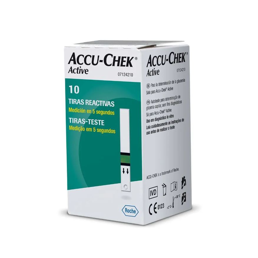 De Tira Teste De Glicose Accu-chek Active 10 Unidades