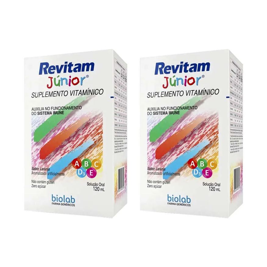 Biolab Kit 2 Suplemento Revitam Junior 120ml Sabor Laranja