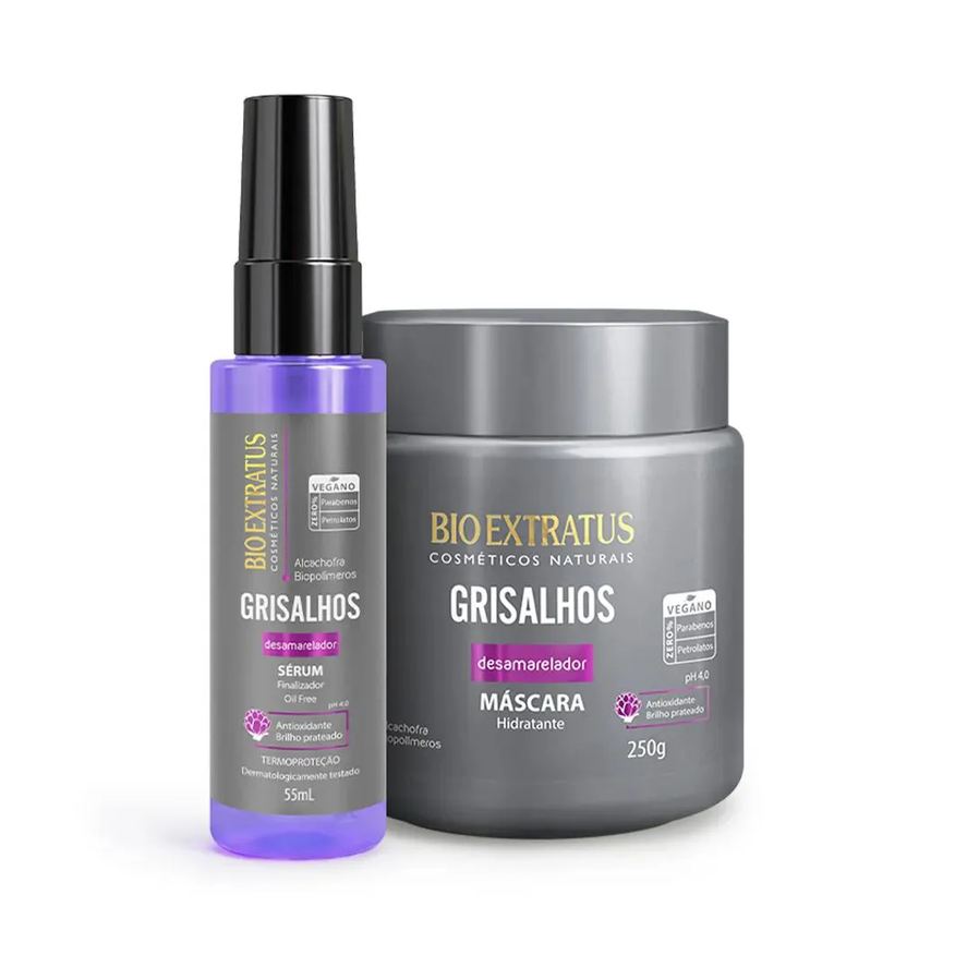 Bio Extratus Kit Desamarelador Grisalhos Máscara e Sérum