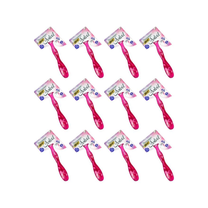 Bic Aparelho de Barbear Soleil Com 1 Rosa - Kit C/ 12un