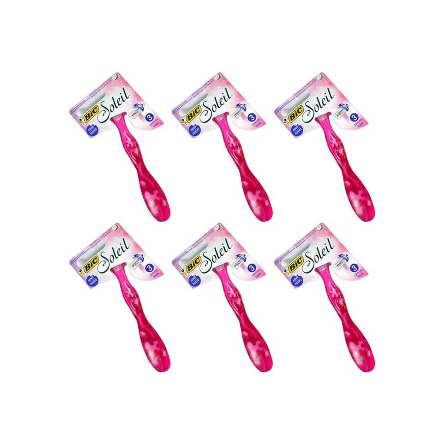 Bic Aparelho de Barbear Soleil Com 1 Rosa - Kit C/ 6un