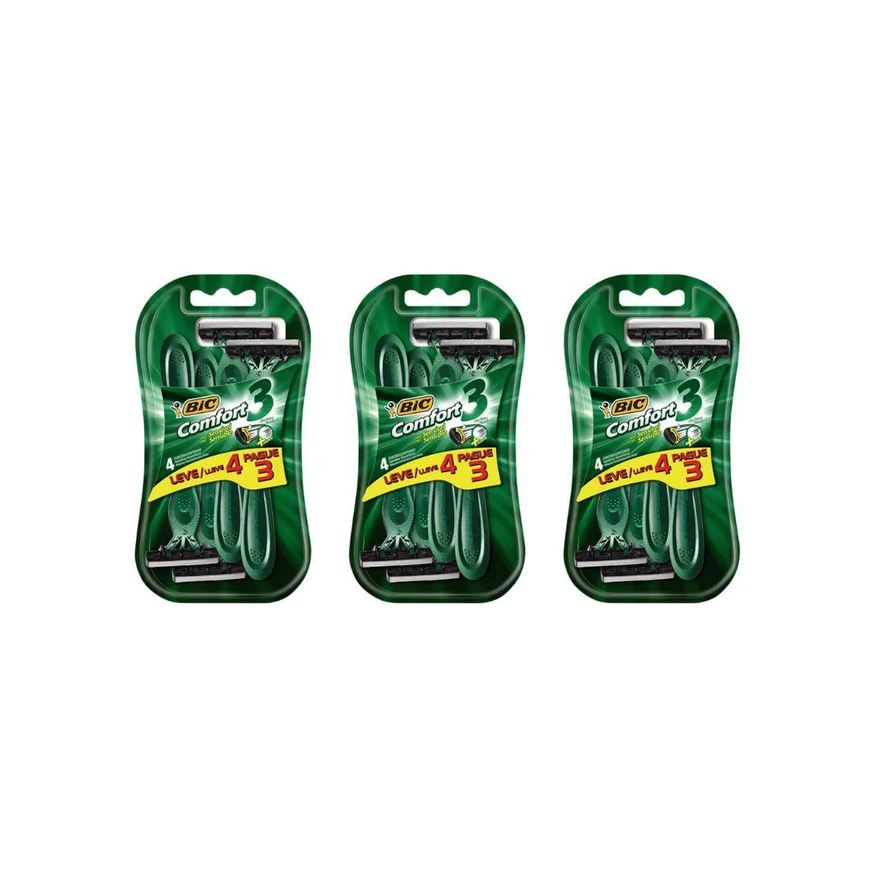 Bic Aparelho de Barbear Comfort 3 L4P3 Pele Sensivel-Kit 3un