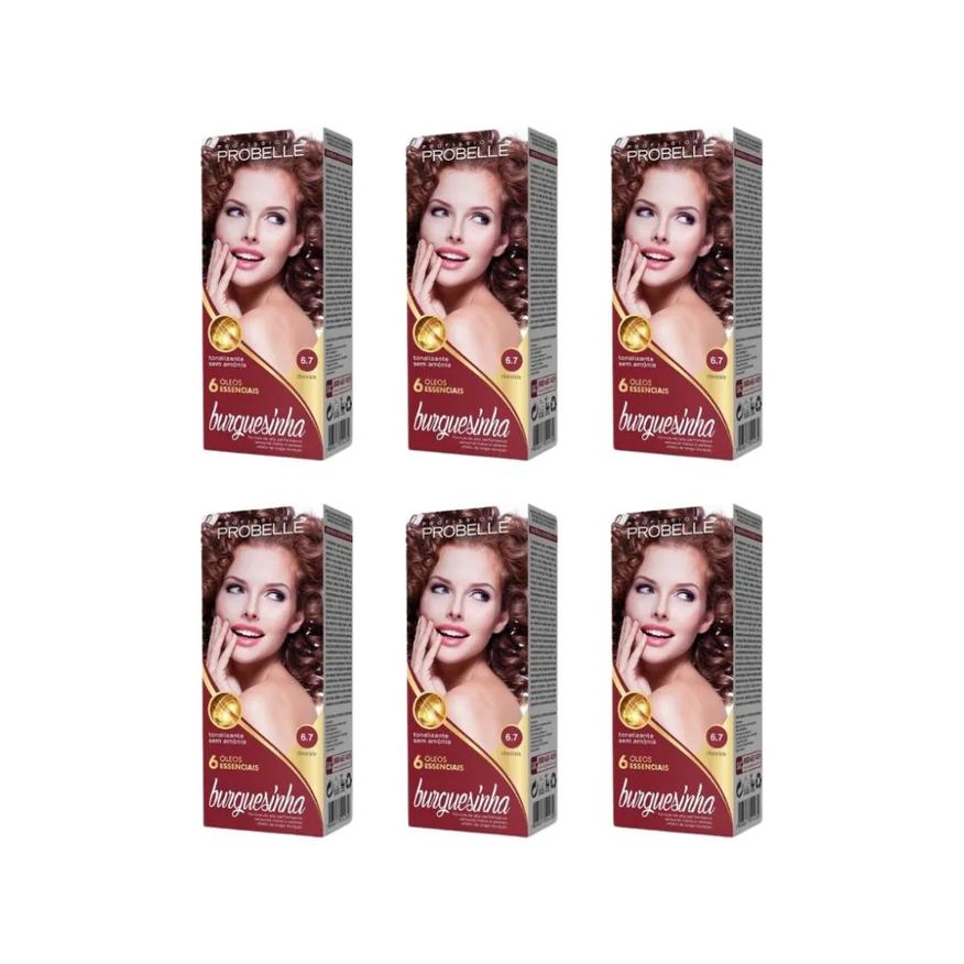 Probelle Coloraçao Burguesinha 6.7 chocolate - Kit C/ 6un
