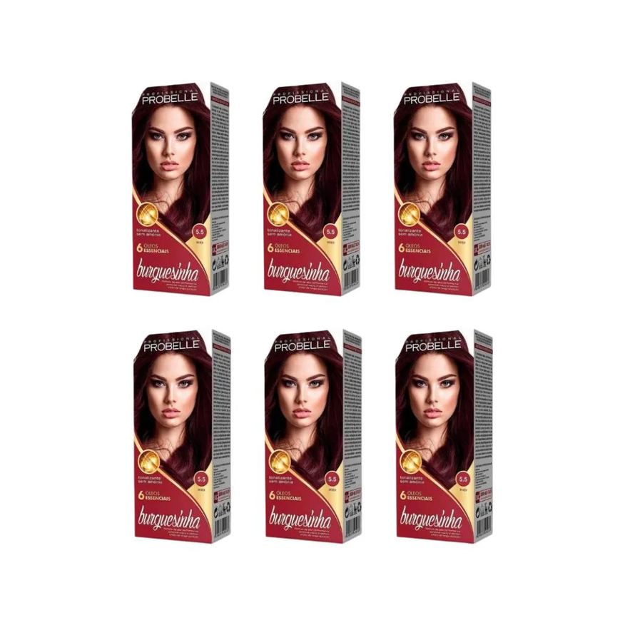 Probelle Coloraçao Burguesinha 5.5 Acaju Kit C/ 6un