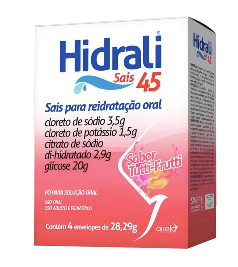 Airela Hidrali Soro para Reidratação Oral Natural Sabor Tutti Frutti 4 Env