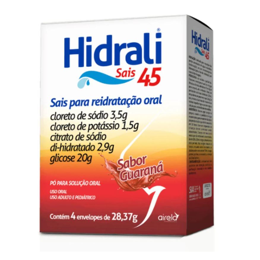 Airela Hidrali Soro para Reidratação Oral Natural Sabor Guarana 4 Env