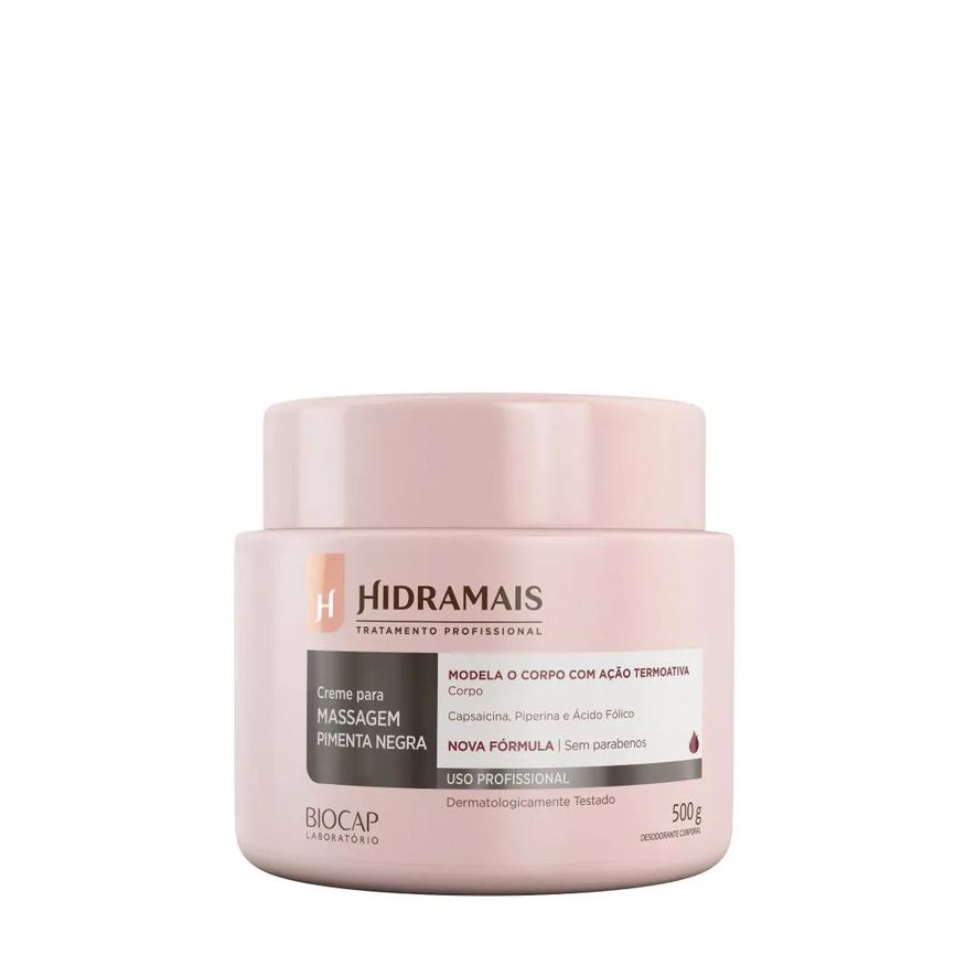Hidramais Creme Para Massagem Pimenta Negra 500g
