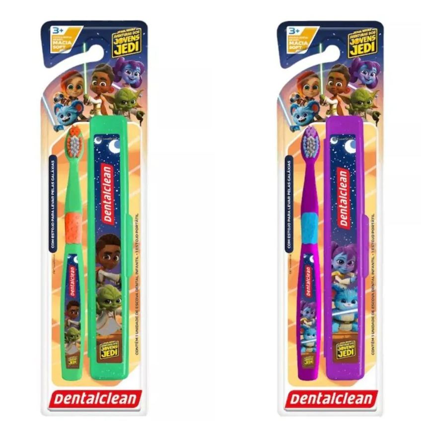 Dentalclean Escova de Dente + Estojo Young Jedi - 3 Anos