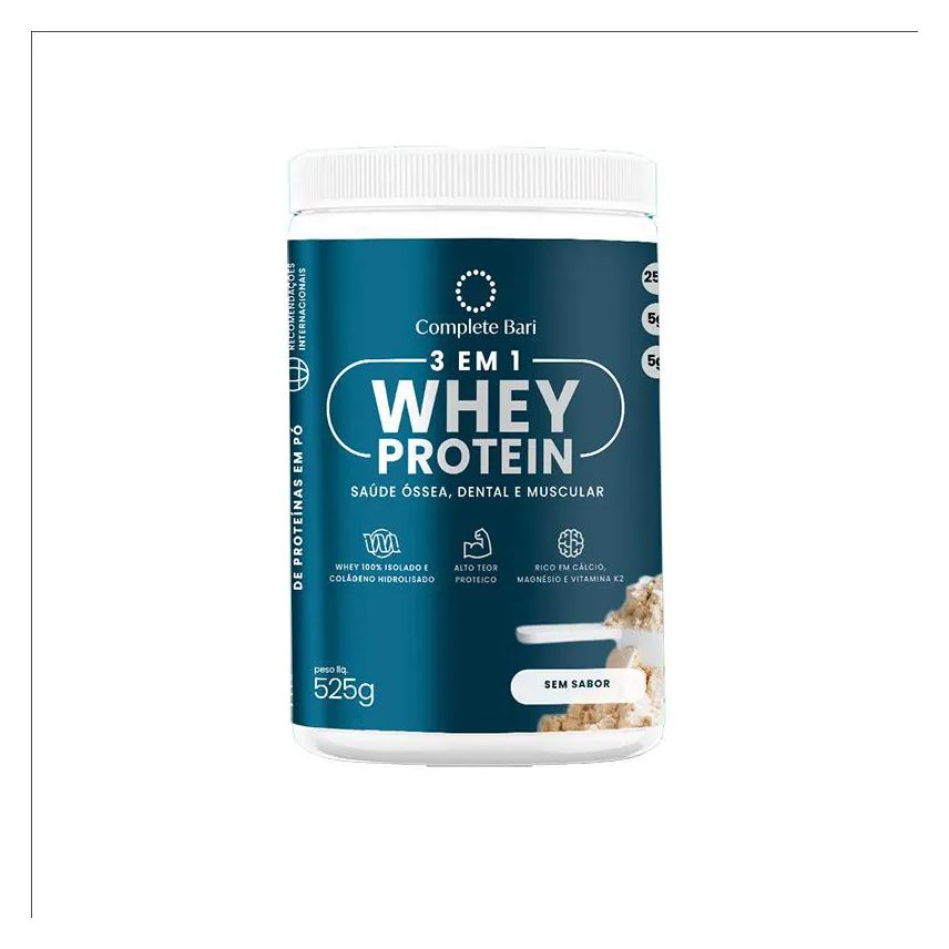 Complete Bari Whey Isolado 3 em 1 Neutro 525g