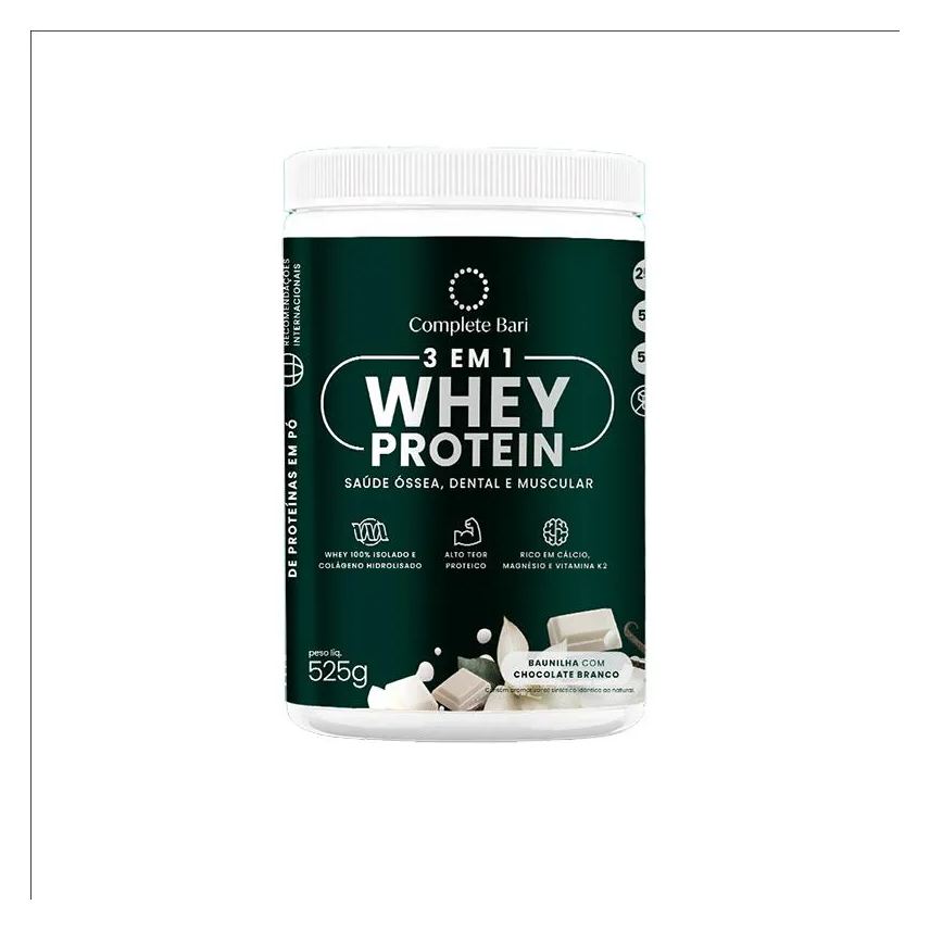 Complete Bari Whey Isolado 3 em 1 Baunilha com Chocolate 525g