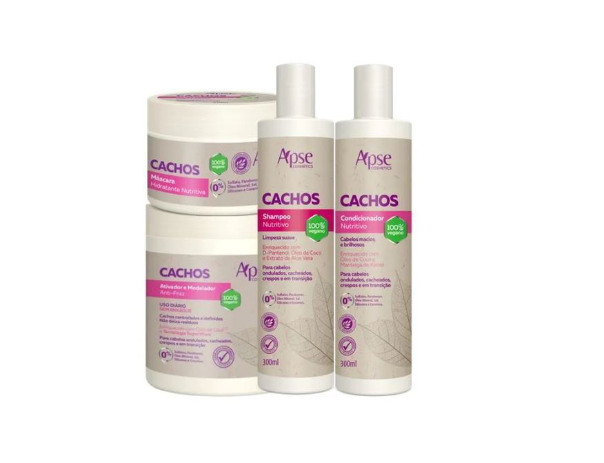 Apse Cosmétics Kit Sos Cachos Shampoo, Condicionador, Máscara E Ativador