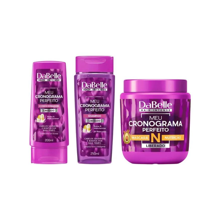 Dabelle Kit Meu Cronograma Perf Shampoo+Condicionado+Máscara