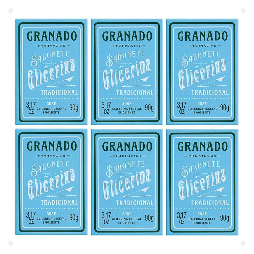 Granado Kit Sabonete Vegetal de Glicerina Tradicional 90g com 6