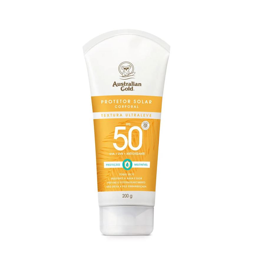 Australian Gold Protetor Solar Corporal Alta Proteção FPS 50 200g