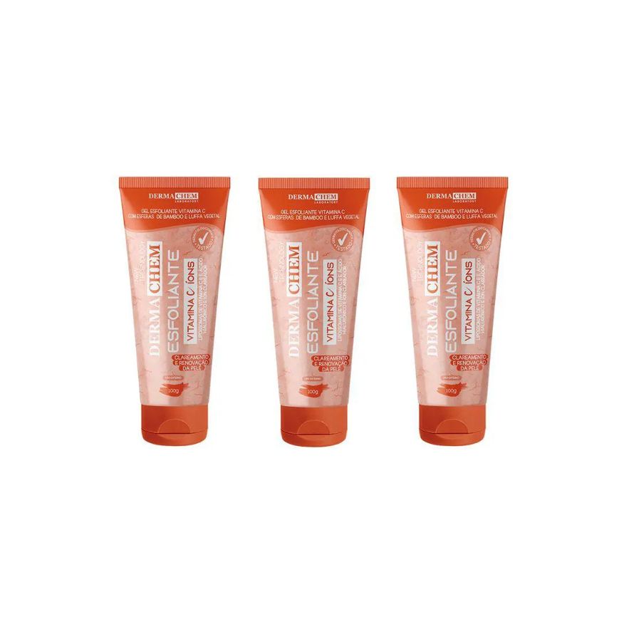 Dermachem Gel Facial Esfoliante Vitamina C 100g - Kit C/ 3un
