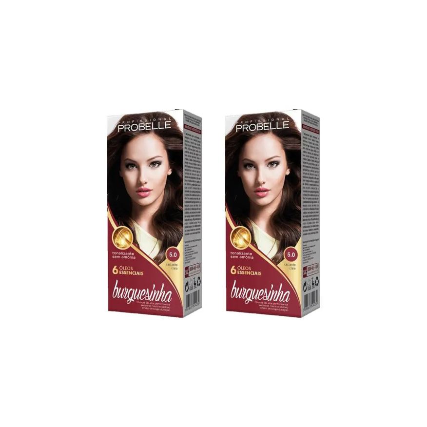 Probelle Coloraçao Burguesinha 5.0 Castanho Claro-Kit C/2un