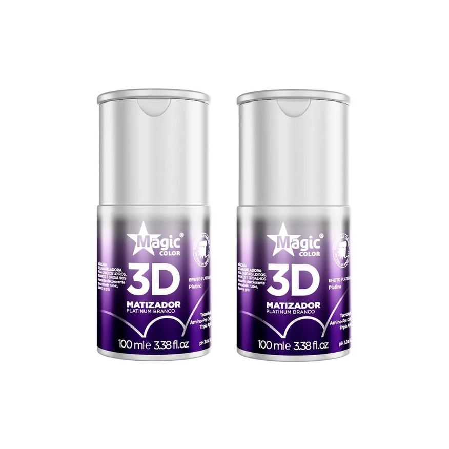 Magic Color Matizador Gloss 100ml 3D Platinum Branco - 2un