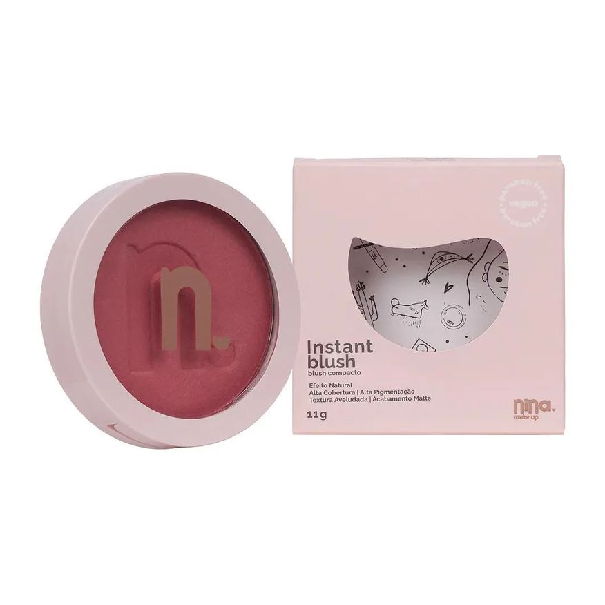 Nina MakeUp Blush Compacto Matte Instant Flerte 11g