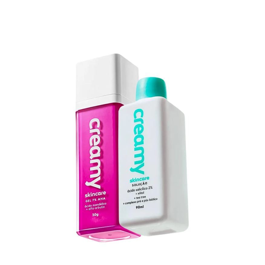 Creamy Kit Ácido Mandélico Gel Antiacne e Ácido Salicílico Solução Tônica Antiacne (2 Produtos)