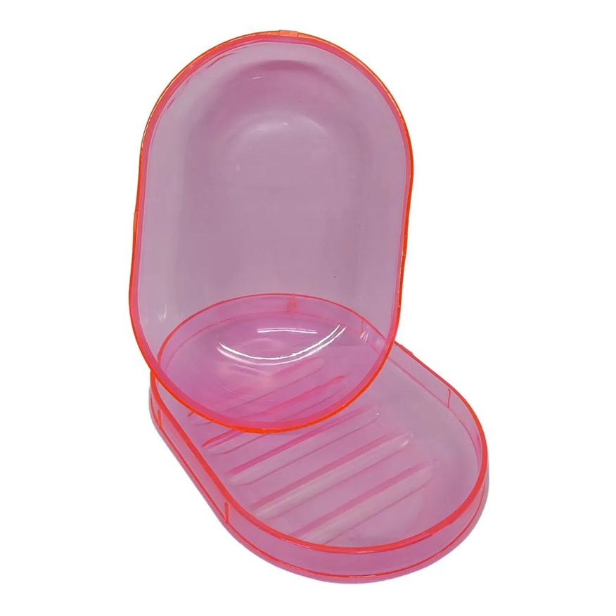 &Fácil Saboneteira Cristal Luxo Translucida Rosa