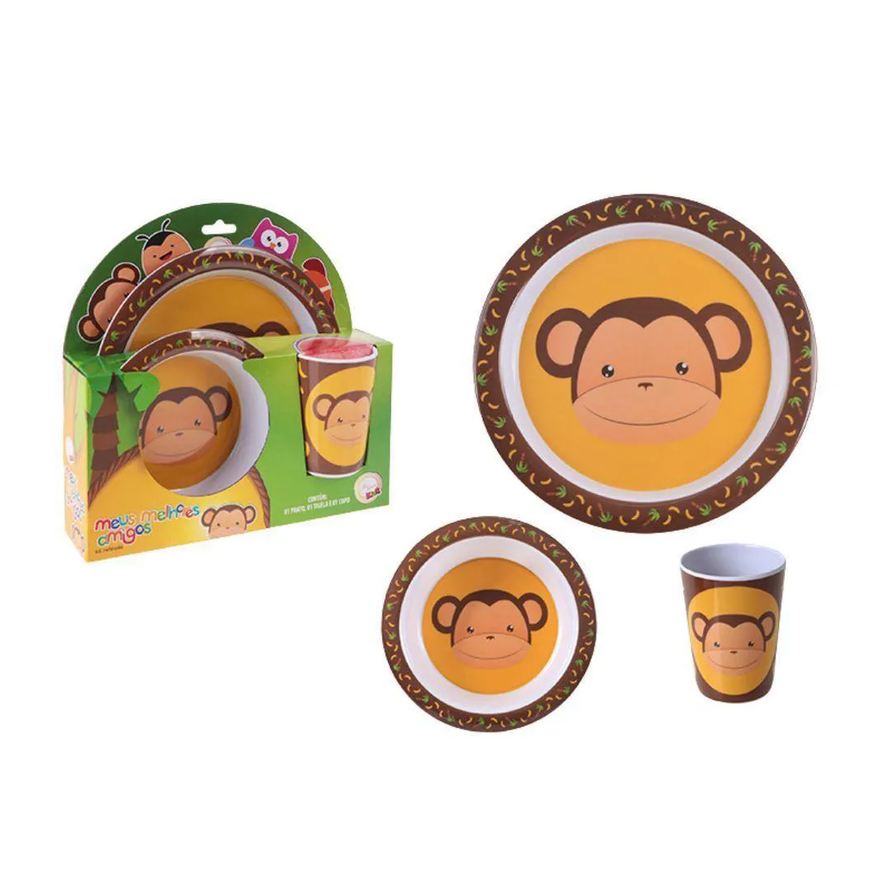 Art House Kit Alimentação Infantil Melhores Amigos Macaco