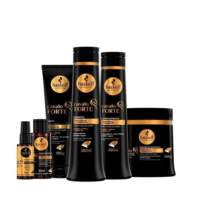 Haskell Kit Cavalo Forte Sh Cond Máscara 500ml 6 Itens Completo