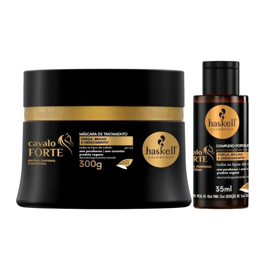 Haskell Kit Cavalo Forte 1 Máscara 300ml 1 Complexo Fortalecedor 35ml