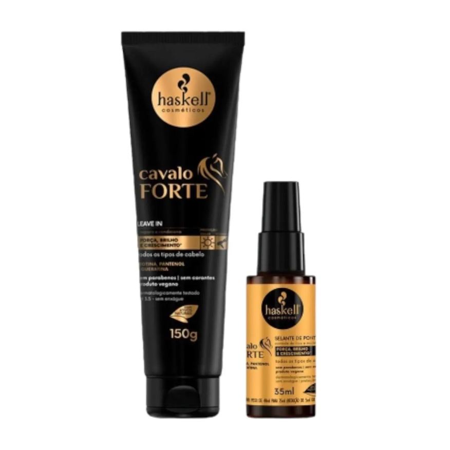 Haskell Kit Cavalo Forte 1 Leave In 150g 1 Selante de pontas 35ml