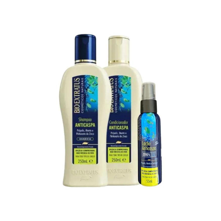 Bio Extratus Kit Loção Anti Caspa, Tratamento, Limpeza e Hidratação