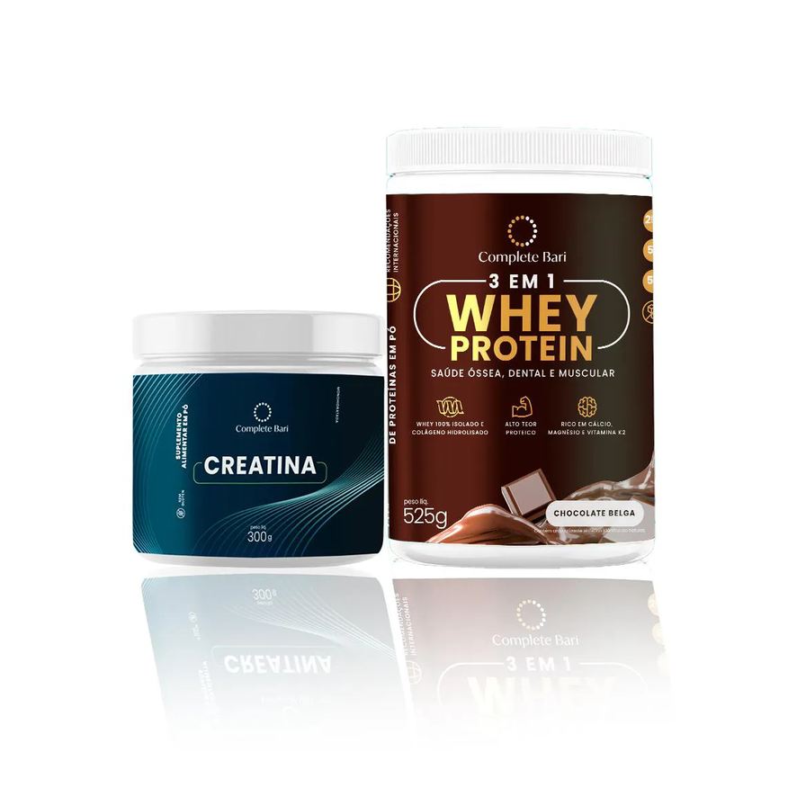 Complete Bari Kit 1 Whey Isolado Chocolate Belga + 1 Creatina