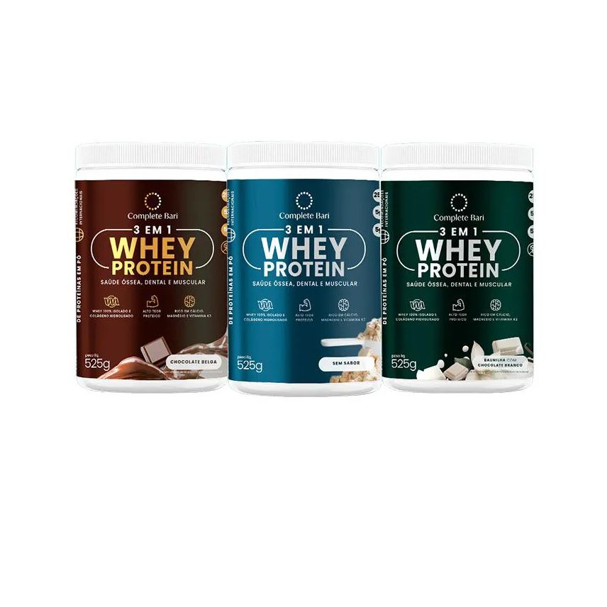 Complete Bari Kit 1 Whey Isolado Chocolate Belga + 1 Whey Isolado Baunilha com Chocolate + 1 Whey Isolado Neutro Complete BariO que é