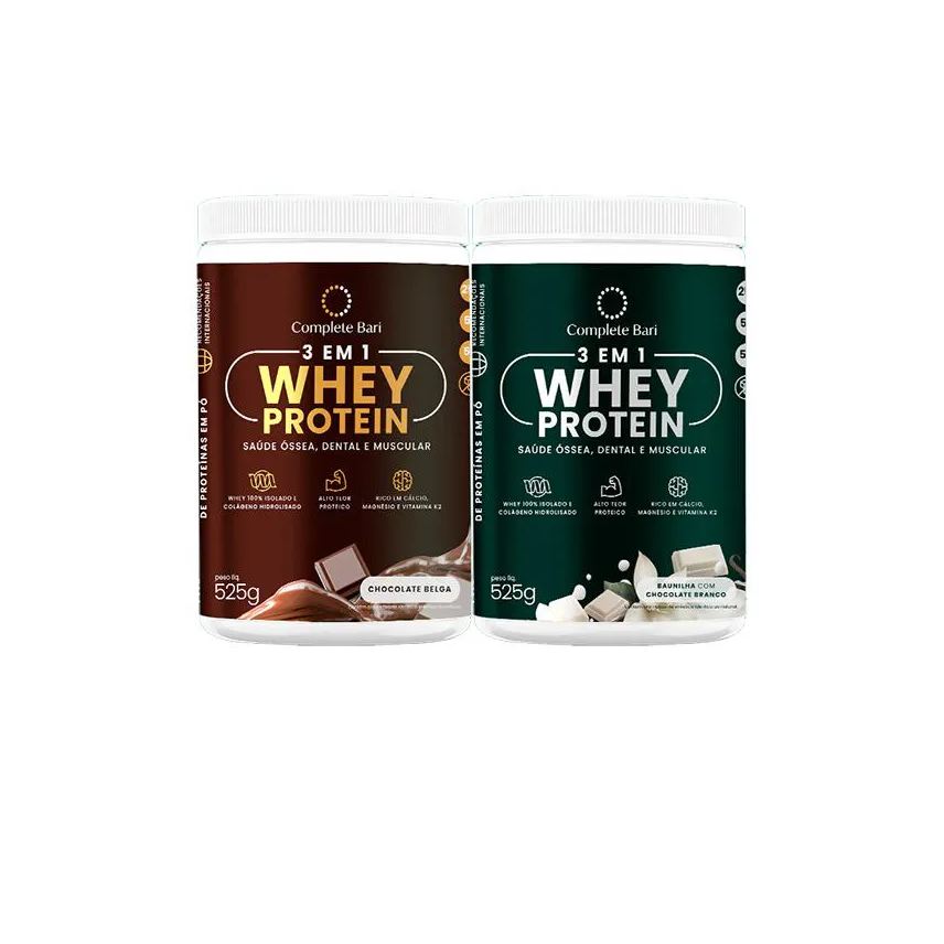 Complete Bari Kit 1 Whey Isolado Chocolate Belga + 1 Whey Isolado Baunilha com Chocolate