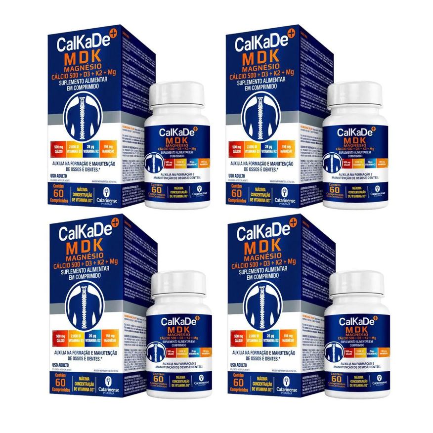 Catarinense 4 Caixas Suplemento Alimentar Calkade Mdk 60 comprimidos