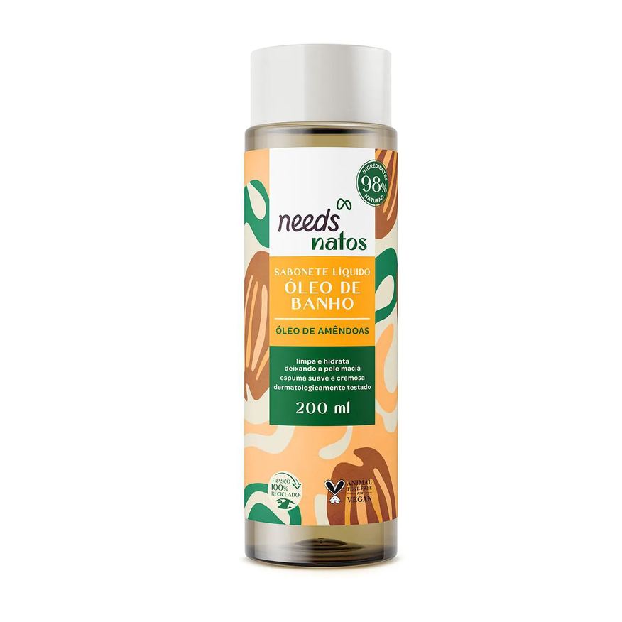 Needs Sabonete Líquido Óleo de Banho Natos Amêndoas 200ml