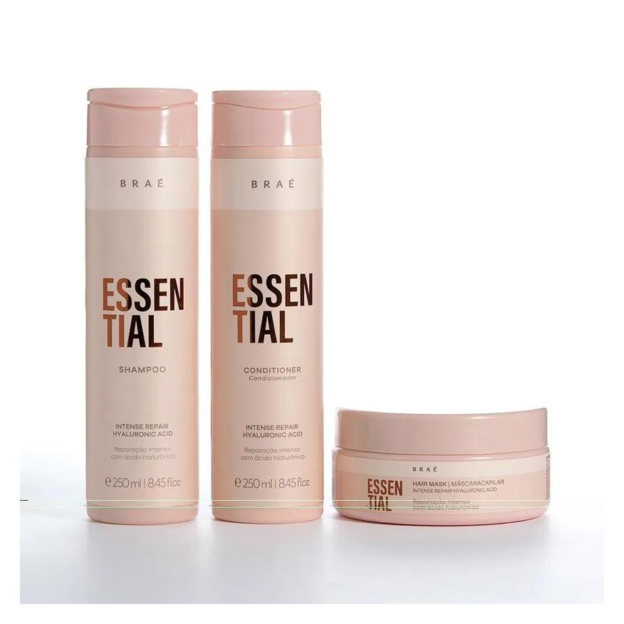 Braé Kit Essential Shampoo 250ml + Cond 250ml + Másc 200ml