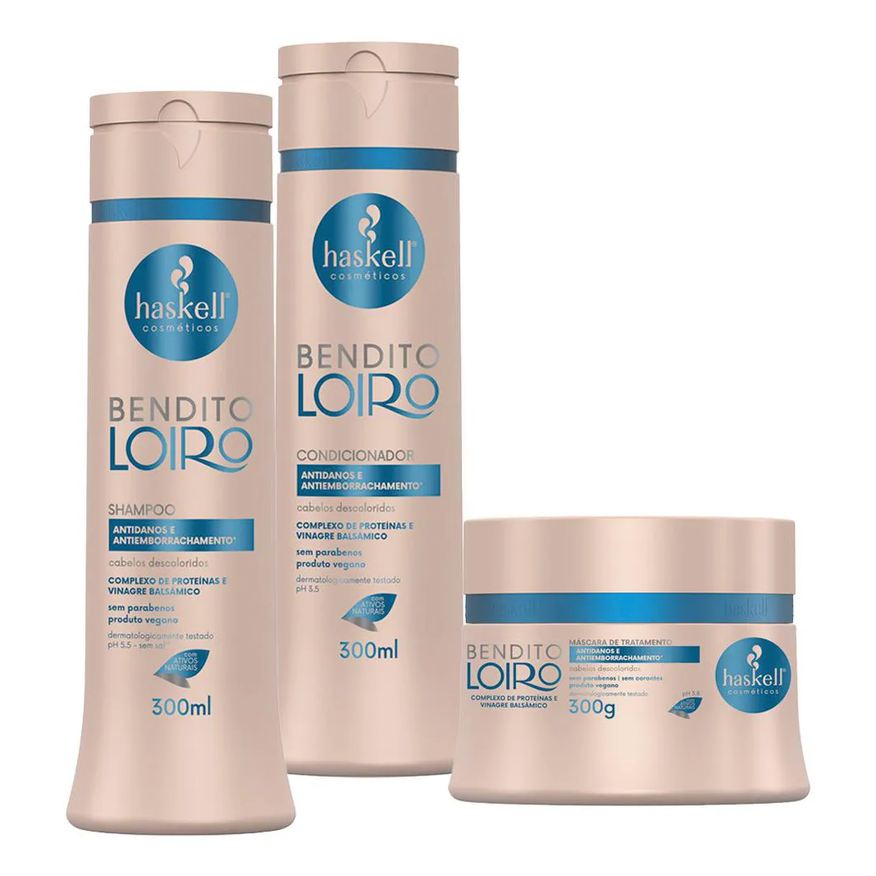 Haskell Kit Bendito Loiro Shamp.+ Cond.+ Máscara- 300ml/ 300g