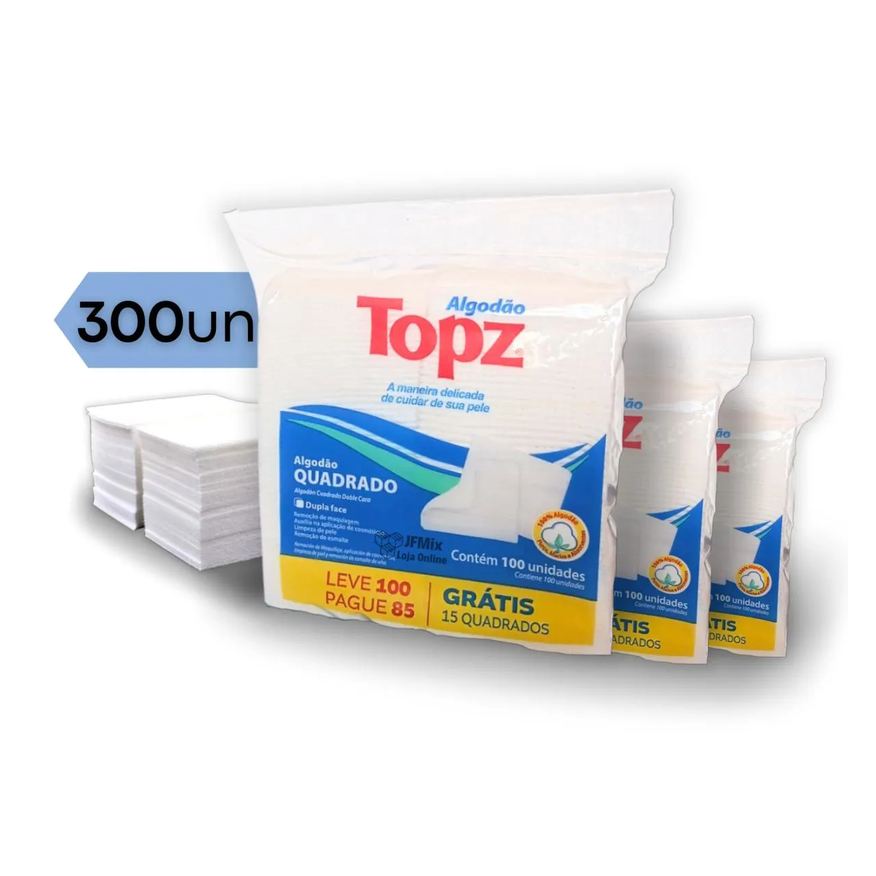 Cremer Algodão prensado quadrado TOPZ 300 unidades