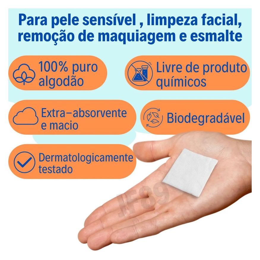Prensado Algodão Quadrado Cremer Sem Perfume 500 Unidades