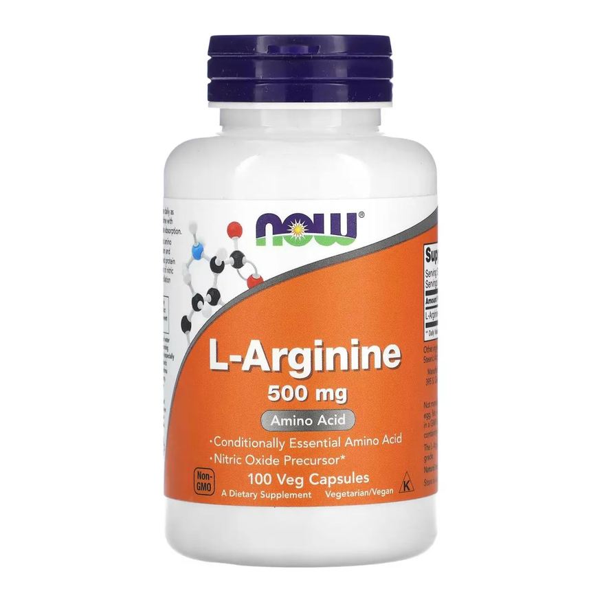 Now Foods Arginina 500mg 100 Capsulas Veganas