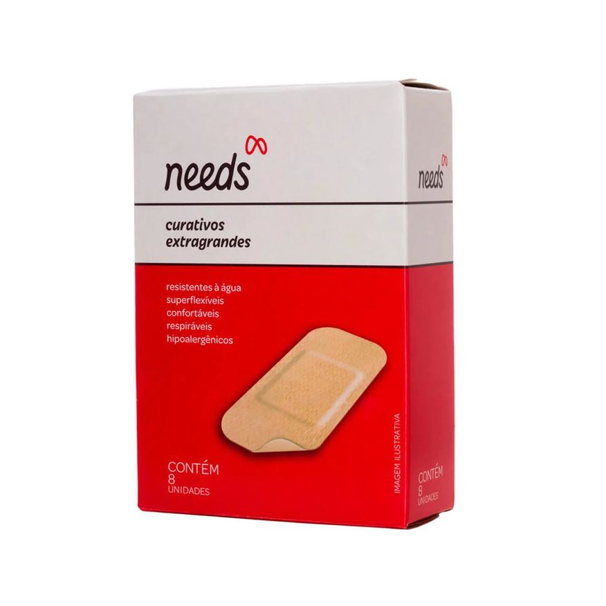 Needs Curativo Extragrande Resistente à Água 8 Unidades