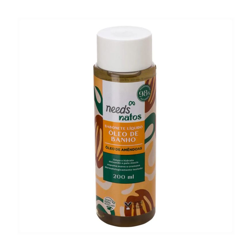 Needs Sabonete Líquido Óleo de Banho Natos Amêndoas 200ml