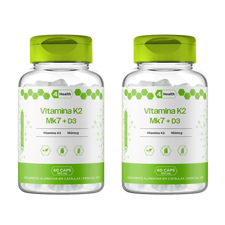 4 Health Vitamina K2 Mk7 160mcg + D3 2000ui - 2 Potes