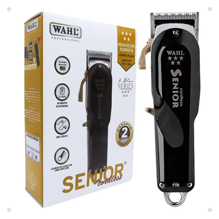 de Máquina Corte Recarregável Wahl Senior Cordless Bivolt