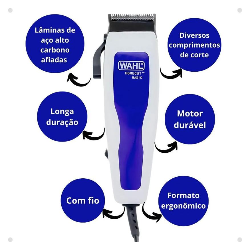 de Máquina Corte Wahl Homecut Basic 14 Pieces 220v