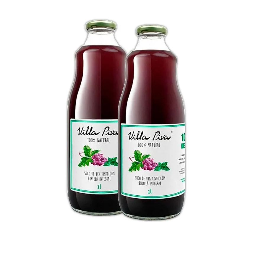 Villa Piva Kit 2x: Suco de Uva com Hortelã Sem Açúcar 1l