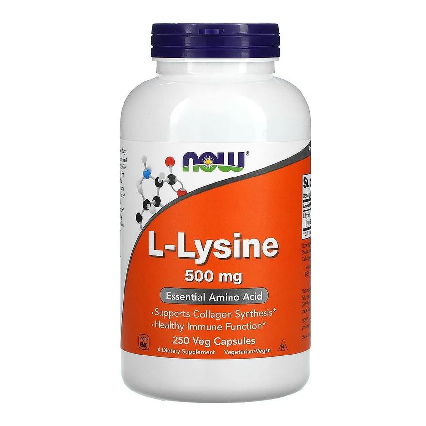 Now Foods Lisina ( L-lysine ) 500mg 250 Capsulas Veganas