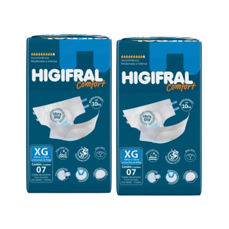 Higifral Kit C2 Fraldas Geriátricas Unissex Tam Xg
