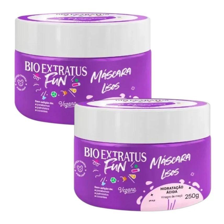 Bio Extratus Kit 2 Mascara Fun Limpeza Cabelos Liso 250g
