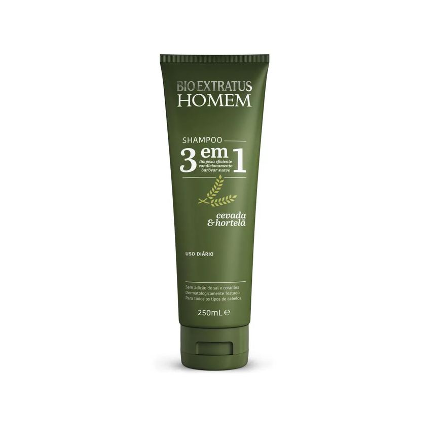 Bio Extratus Shampoo 3 em 1 Limpeza, Condicionamento e Barbear 250ml